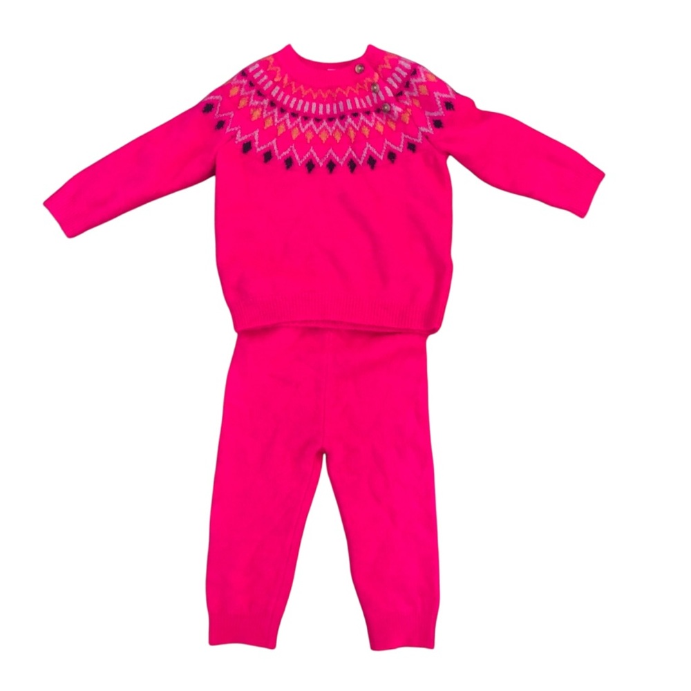 Zara Inspired Cat & Jack Pink Knit Sweater & Leggings Set Size 12 Months NWT